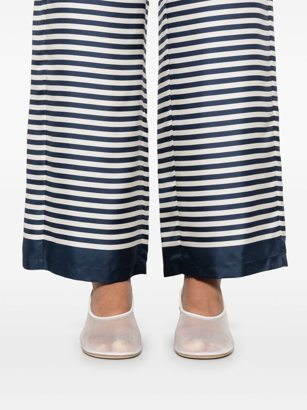 Silk striped trousers