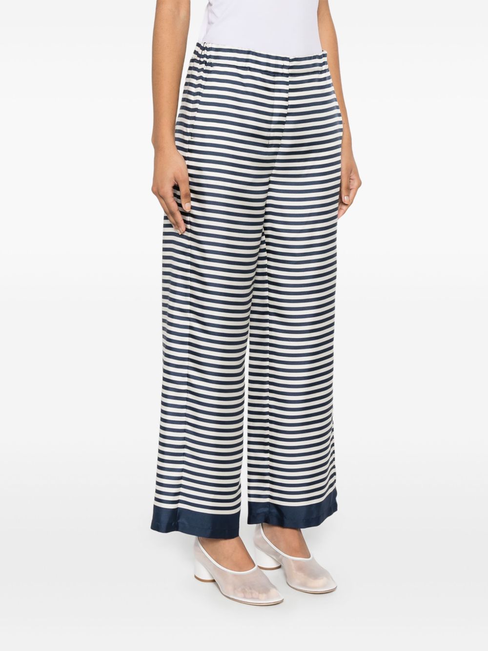 Silk striped trousers
