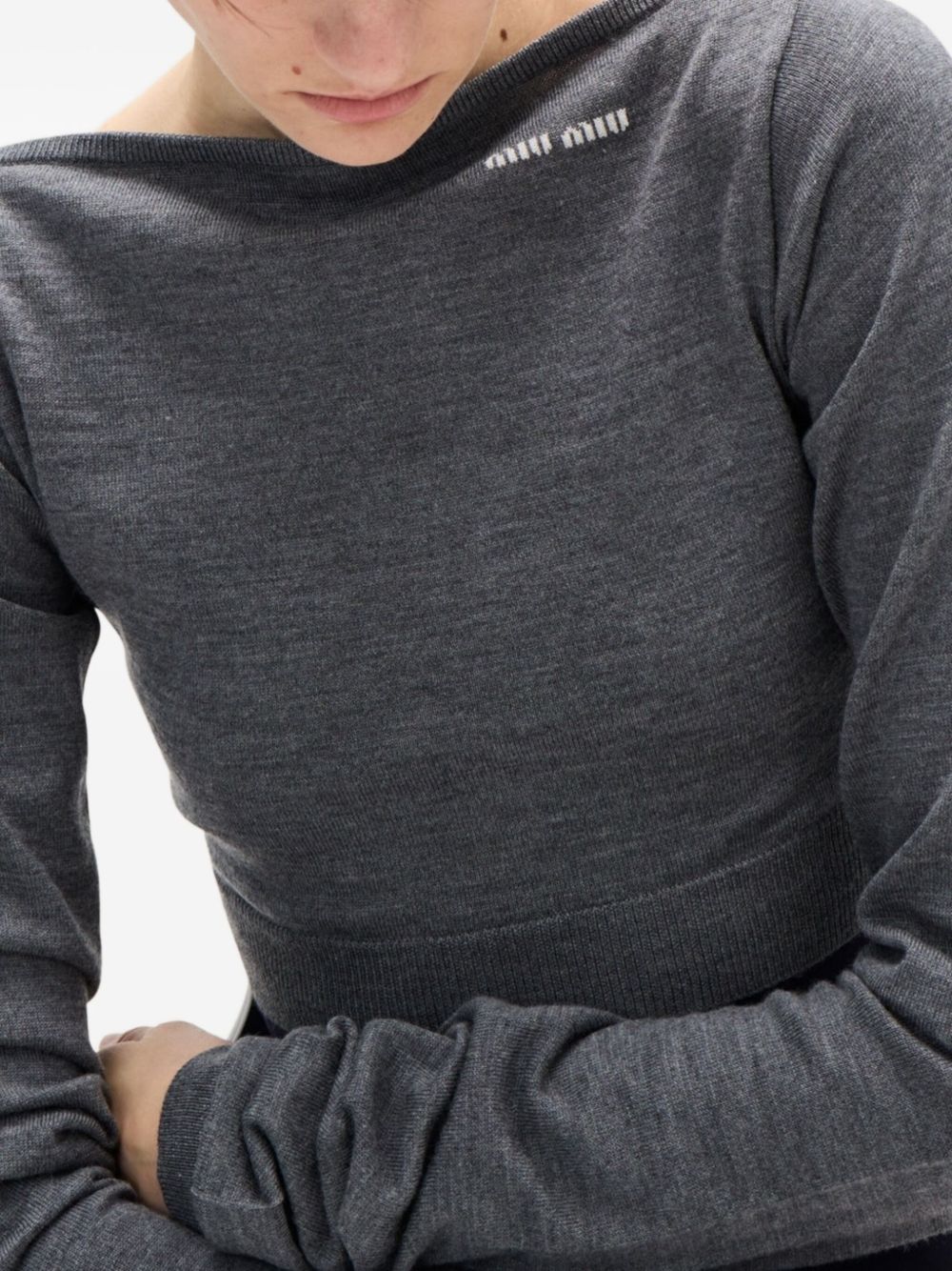 Wool boat-neck sweater