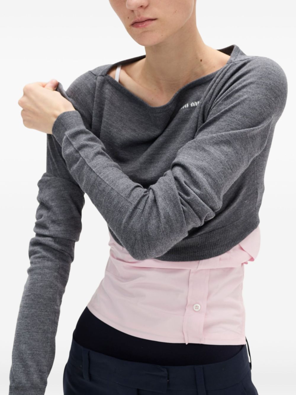Wool boat-neck sweater