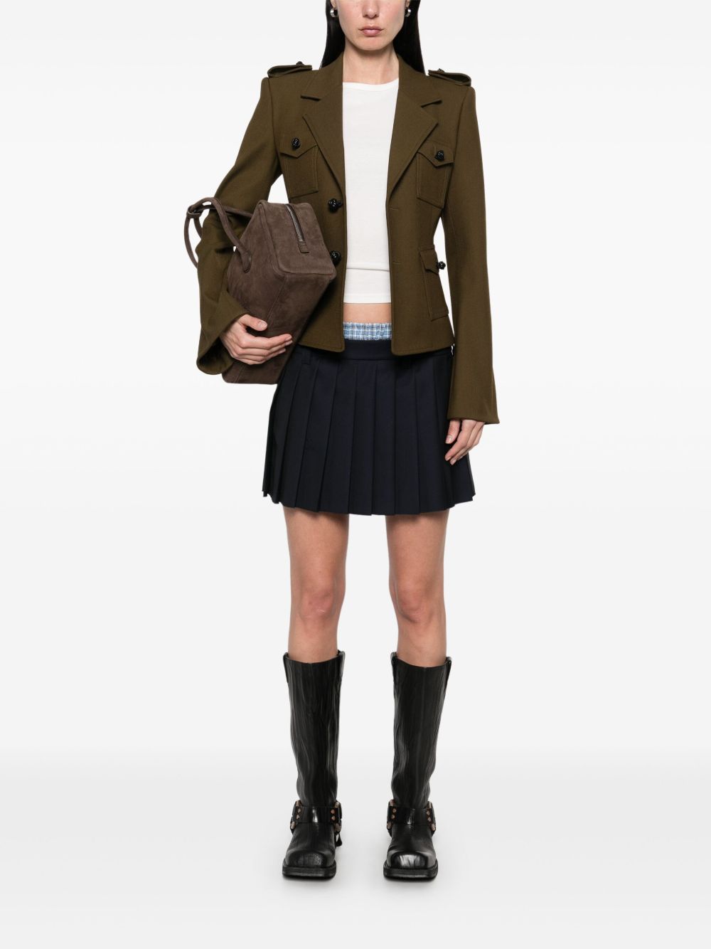 Pleated mini skirt