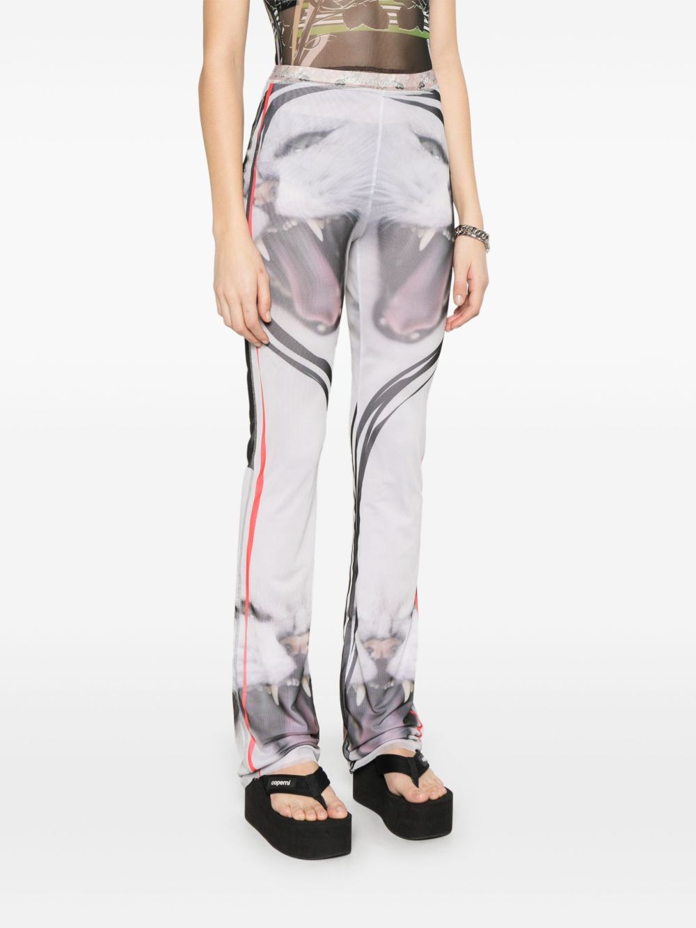 Mesh printed trousers