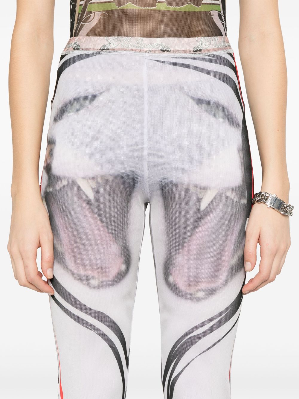 Mesh printed trousers