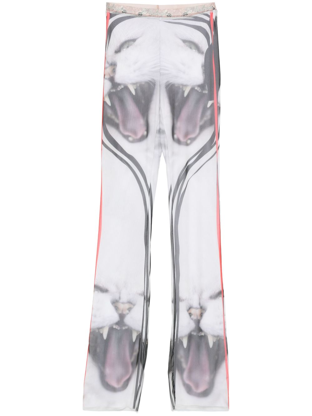 Mesh printed trousers