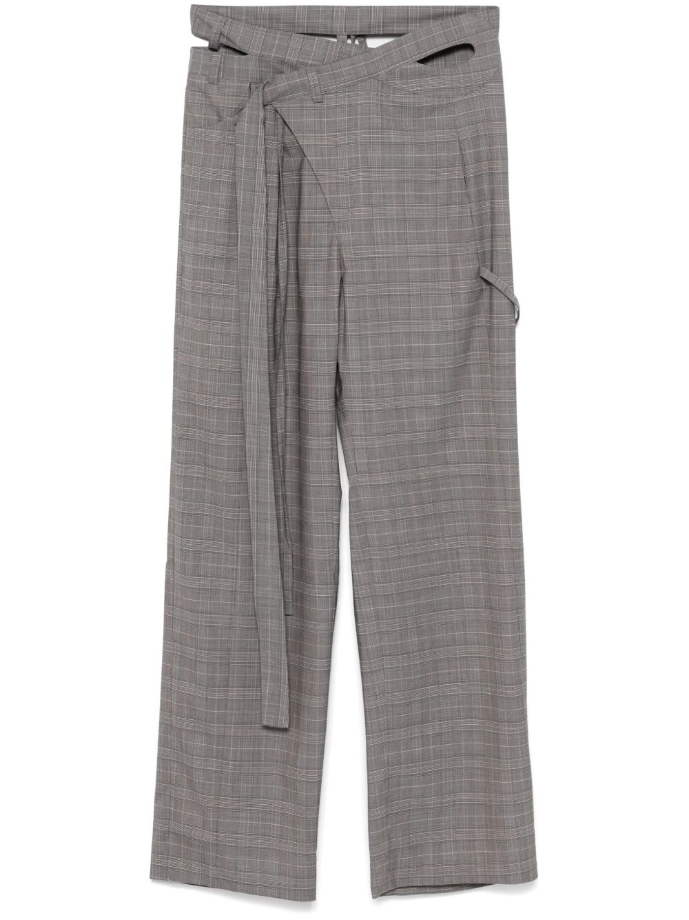 Wool blend wrap trousers