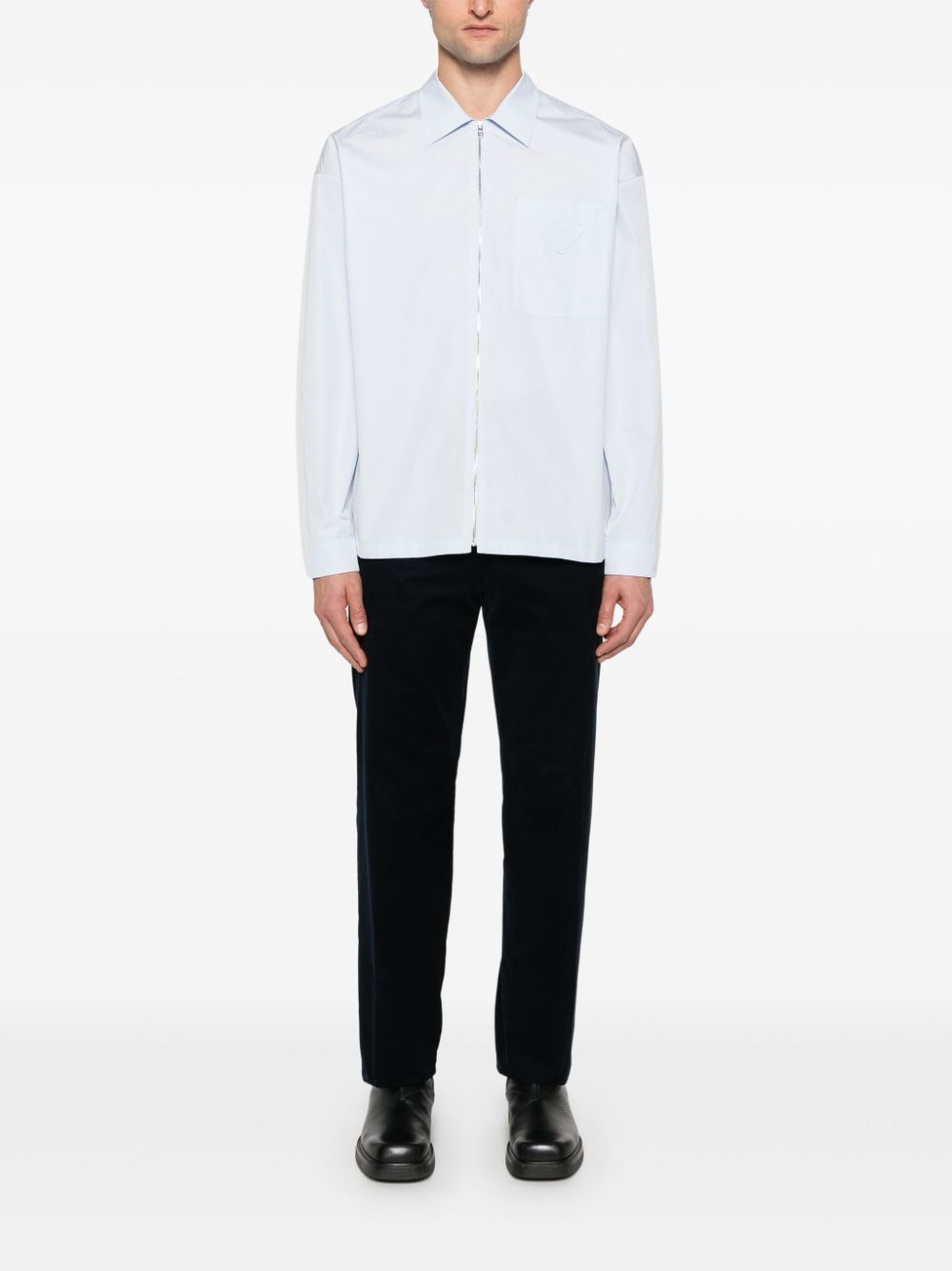 Zipped cotton shirt