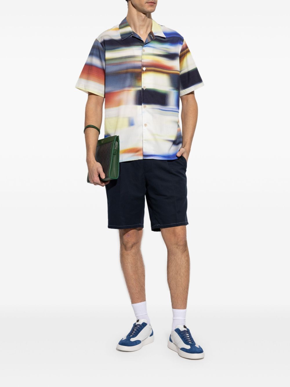 Printed cotton blend shirt
