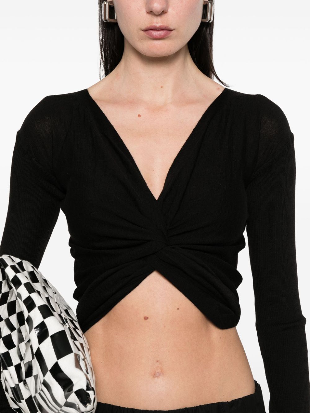 Wool cropped cardigan