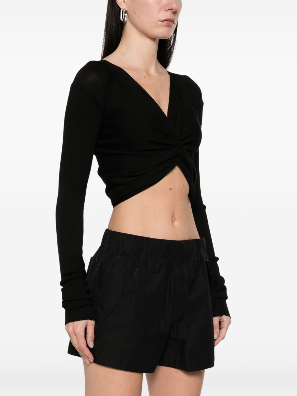 Wool cropped cardigan