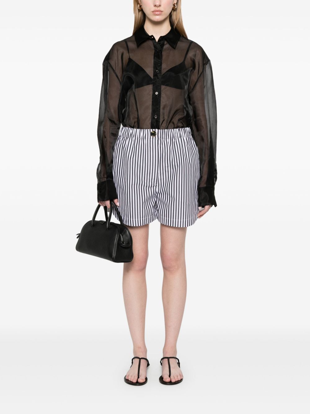 Striped cotton shorts