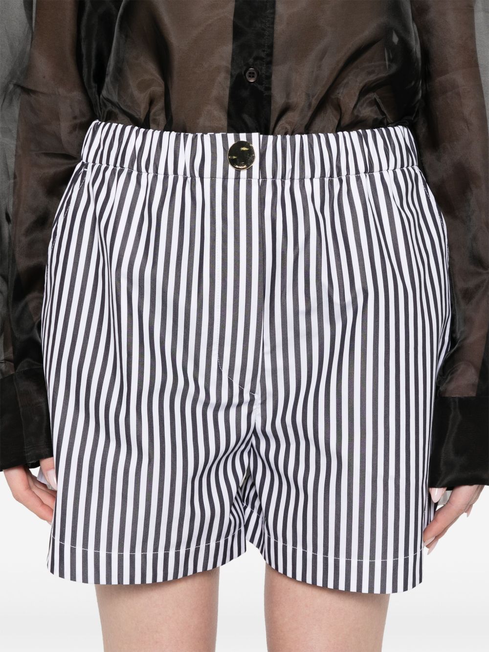 Striped cotton shorts