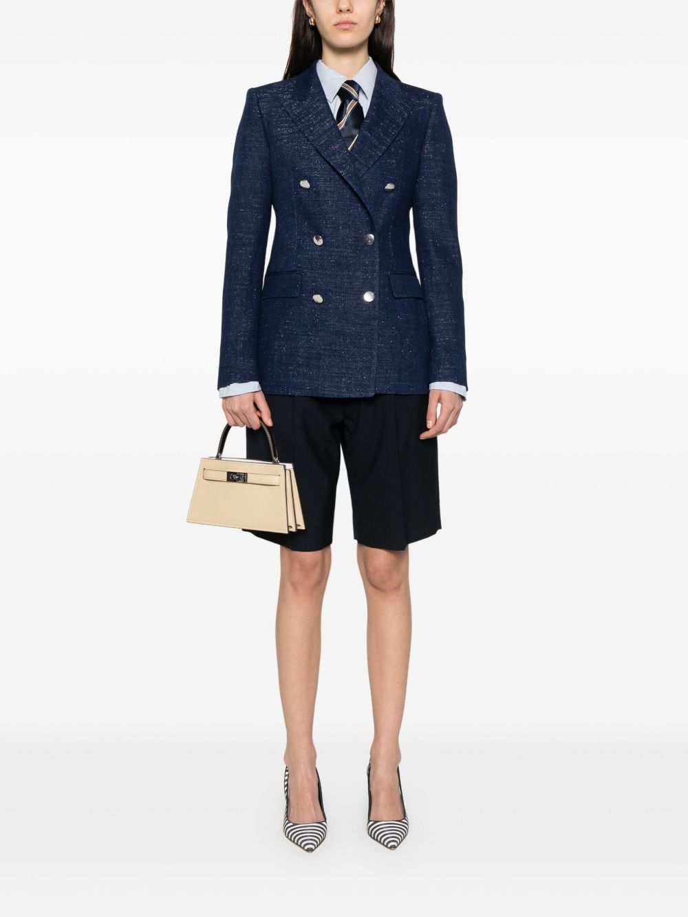 Cotton double-breasted jacket