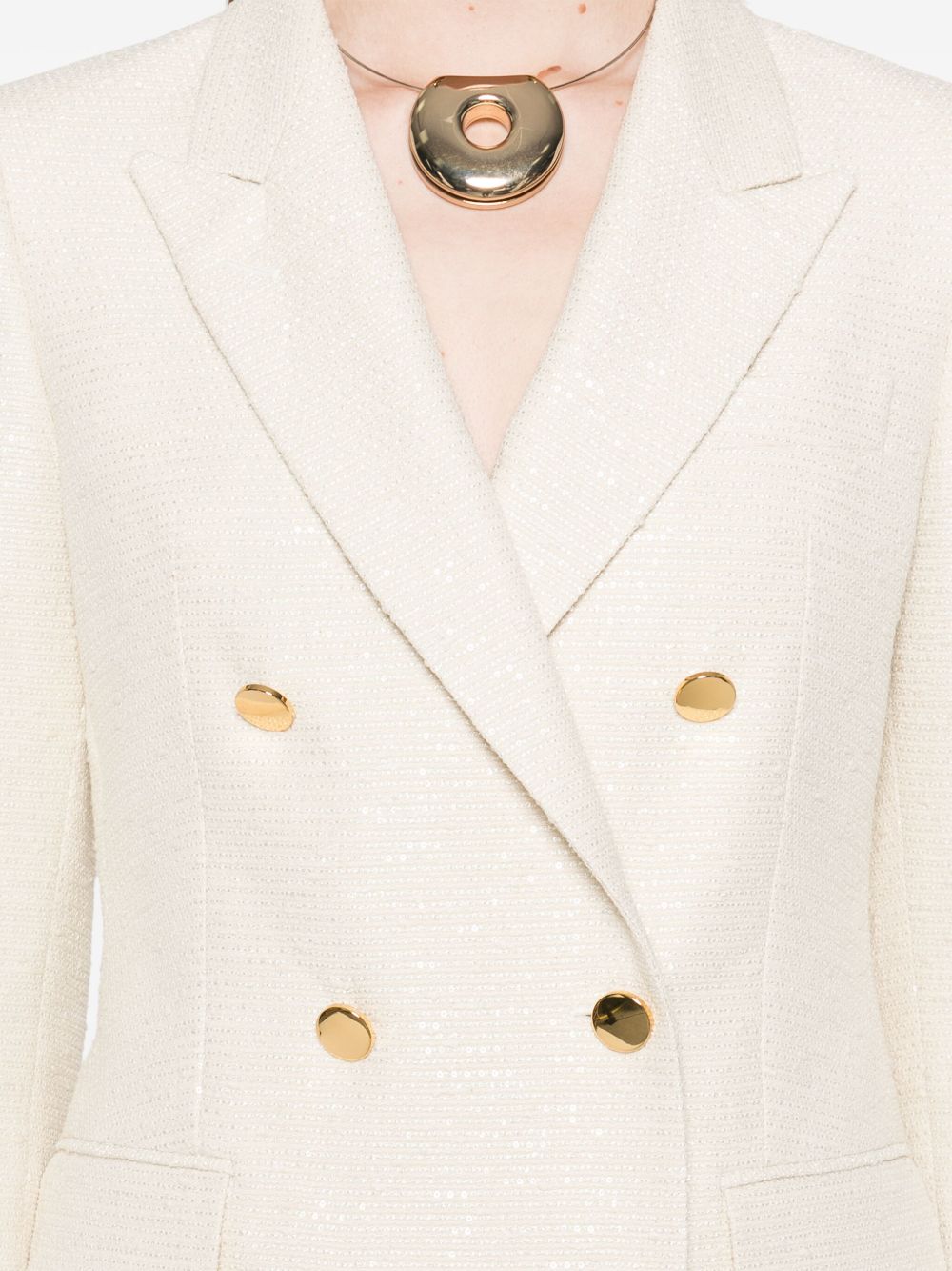 Cotton blend double-breasted jacket