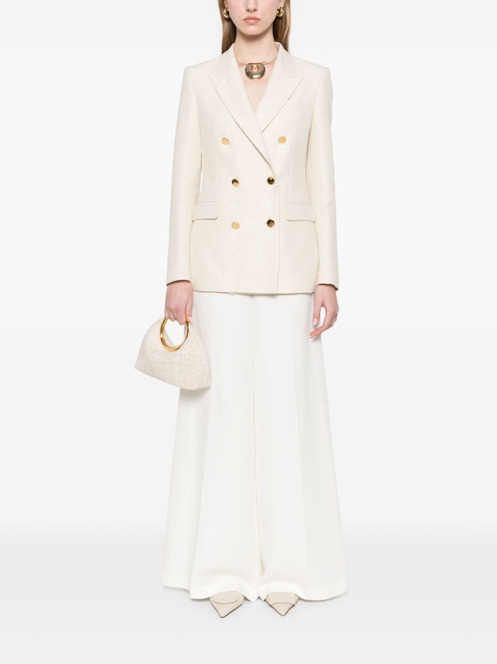Cotton blend double-breasted jacket