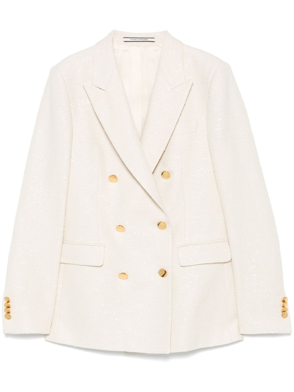 Cotton blend double-breasted jacket