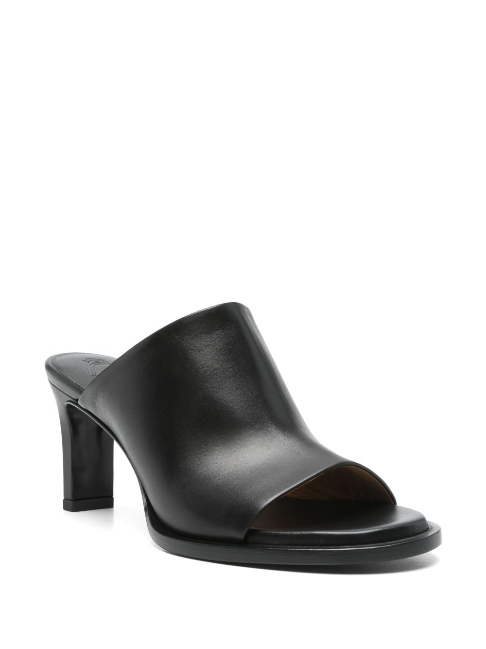 Leather heel mules