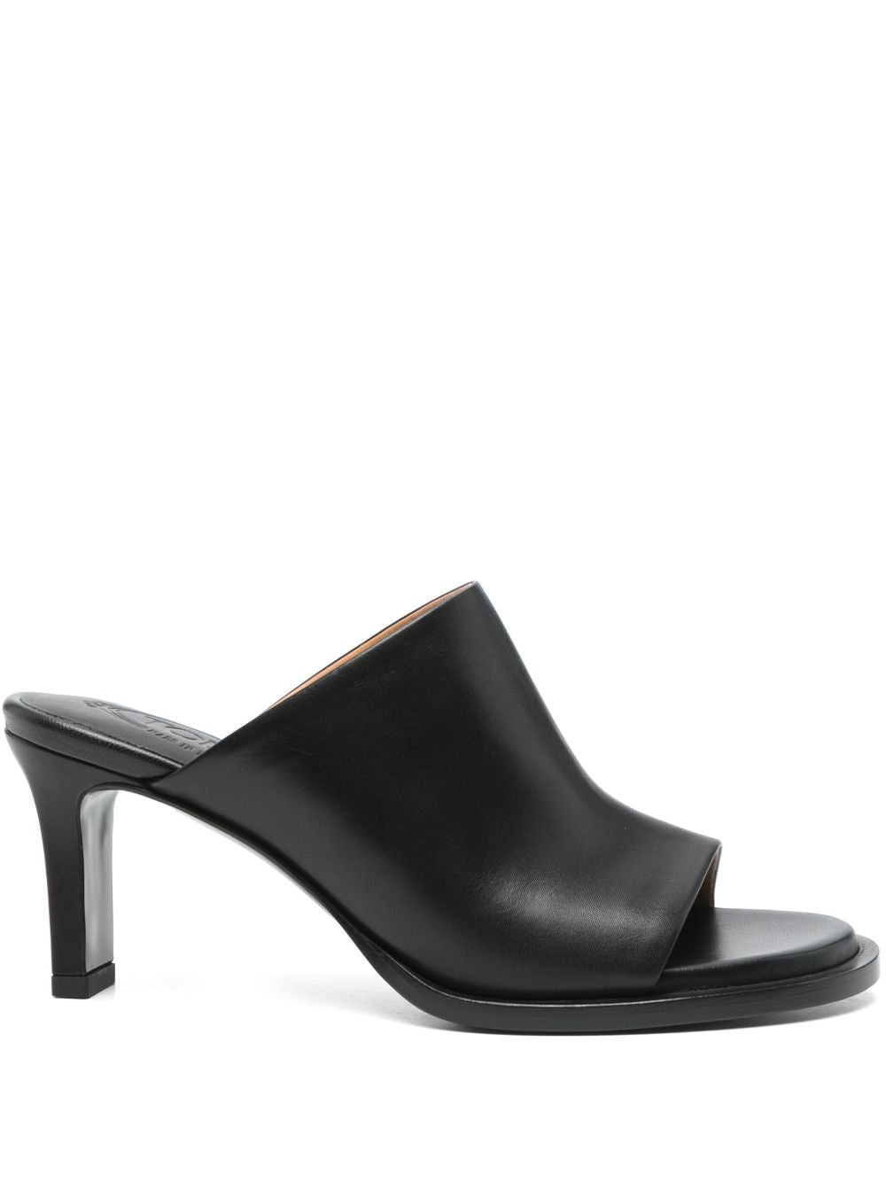 Leather heel mules