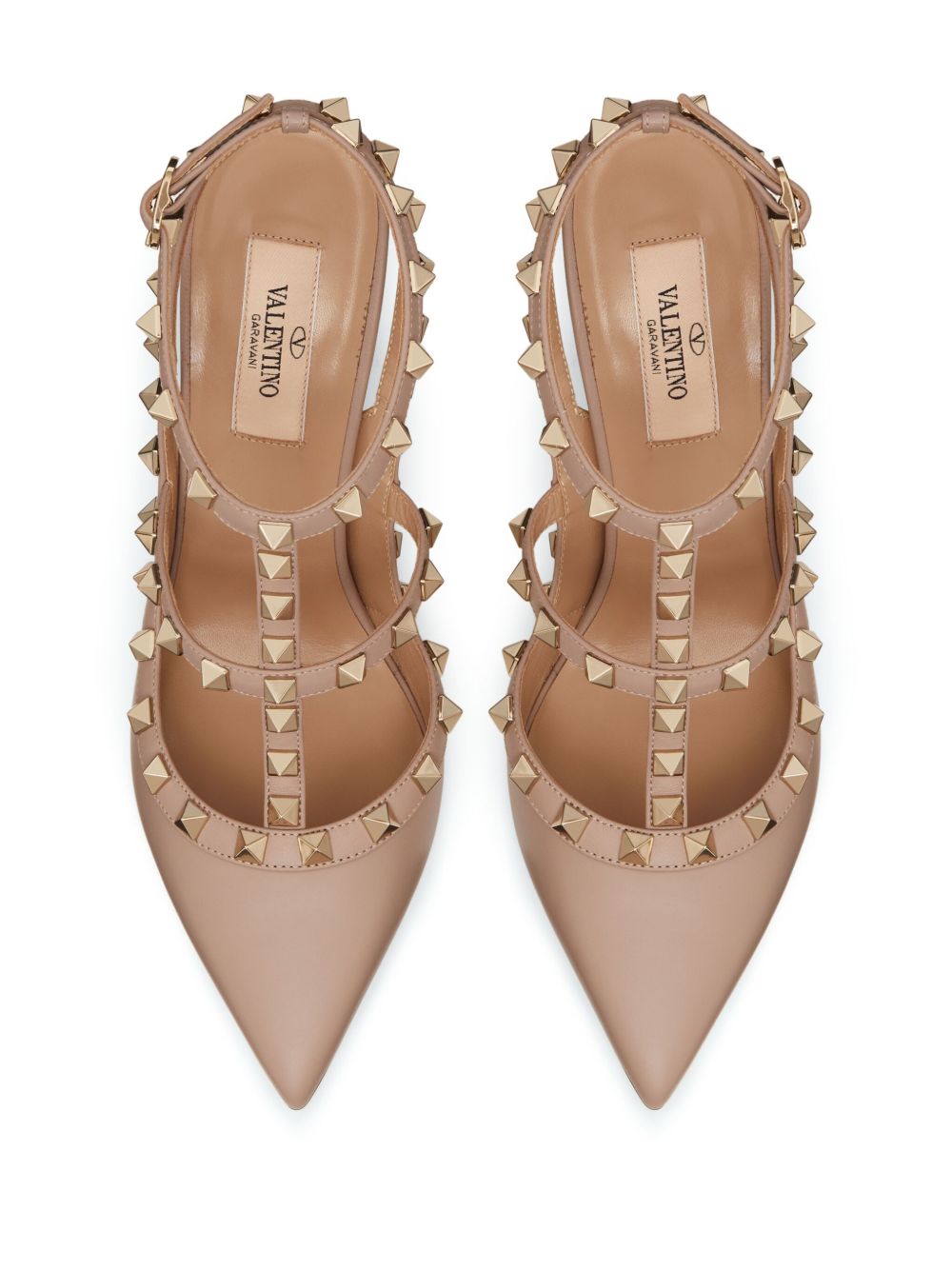 Rockstud leather pumps