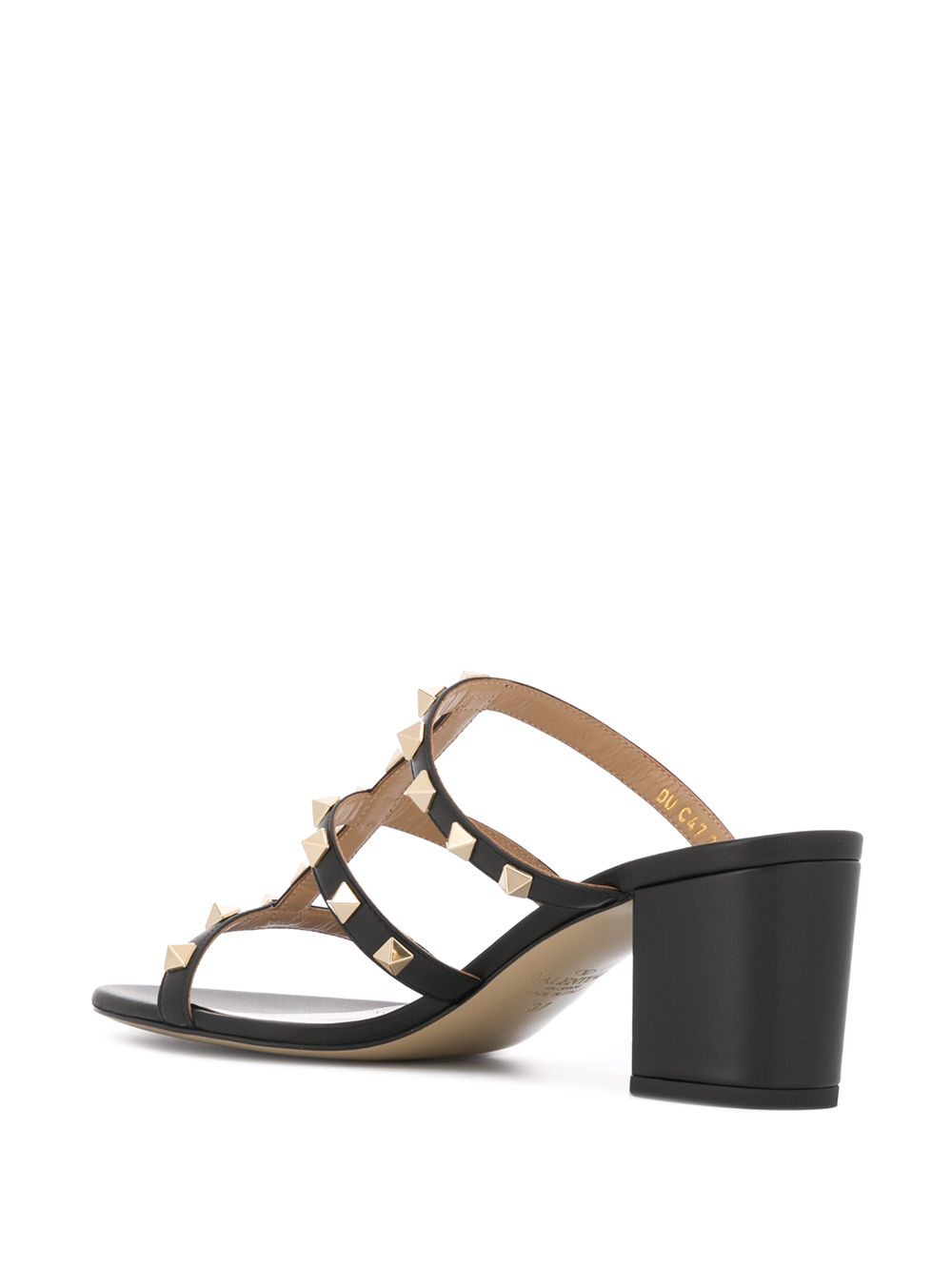 Rockstud leather mules