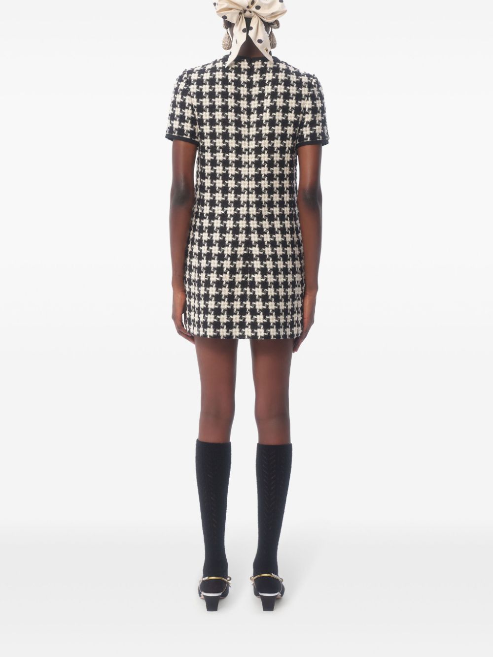 Damier light tweed short dress