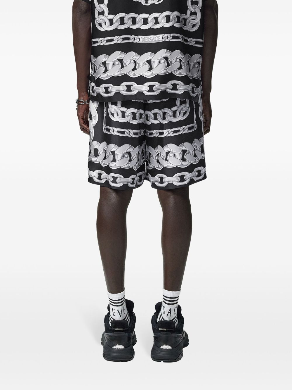 Medusa chain silk shorts