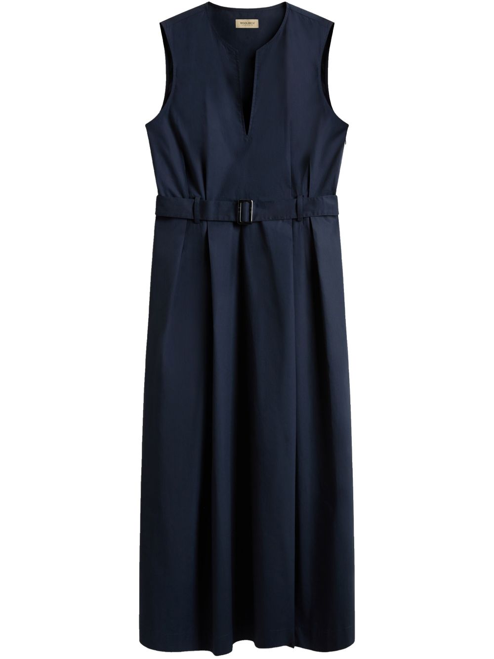 Cotton long belted dress