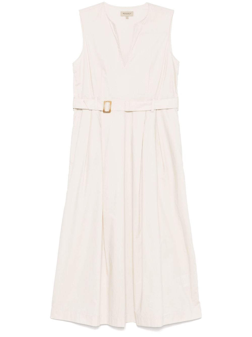 Cotton long belted dress