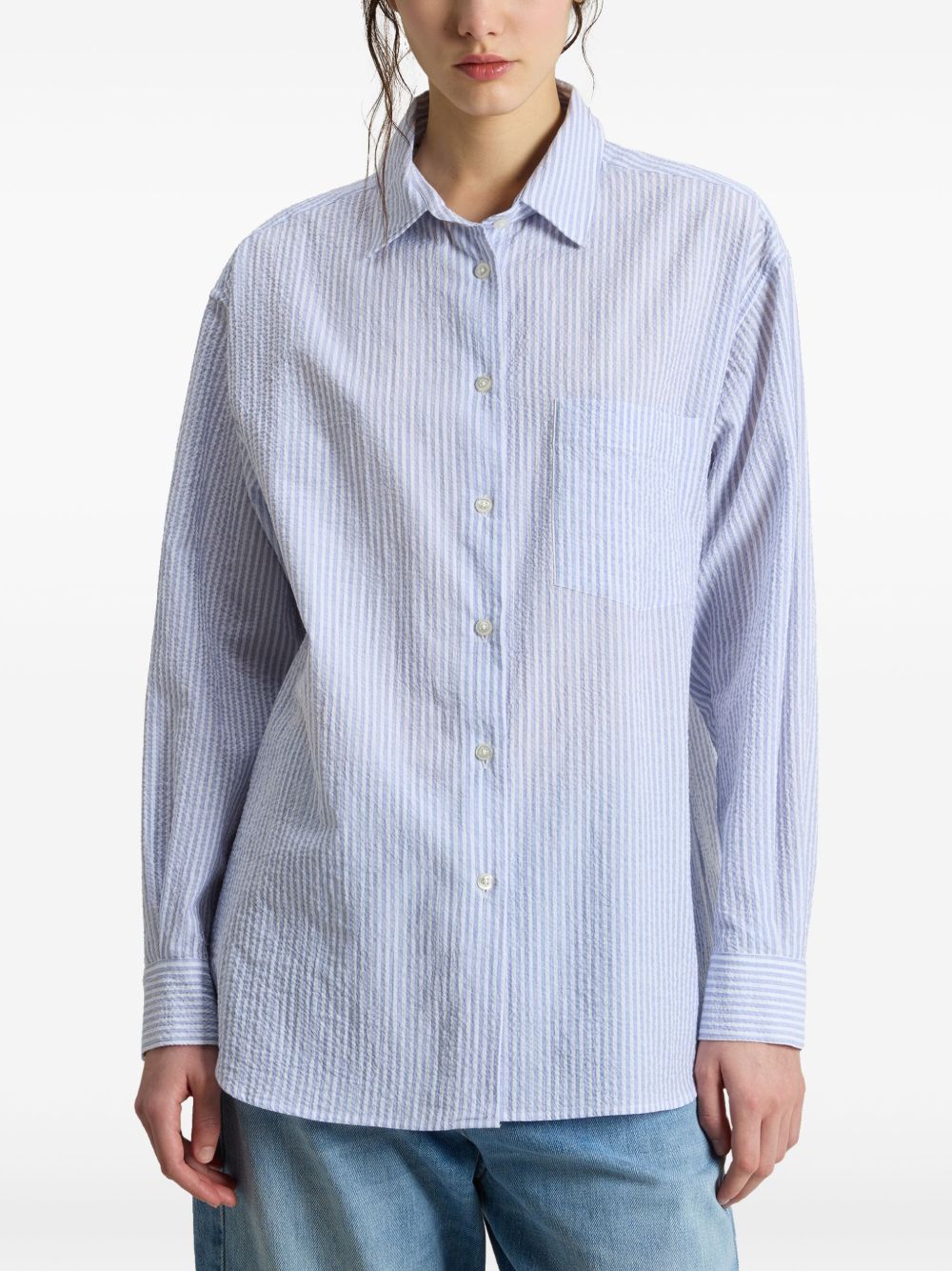 Seersucker cotton shirt