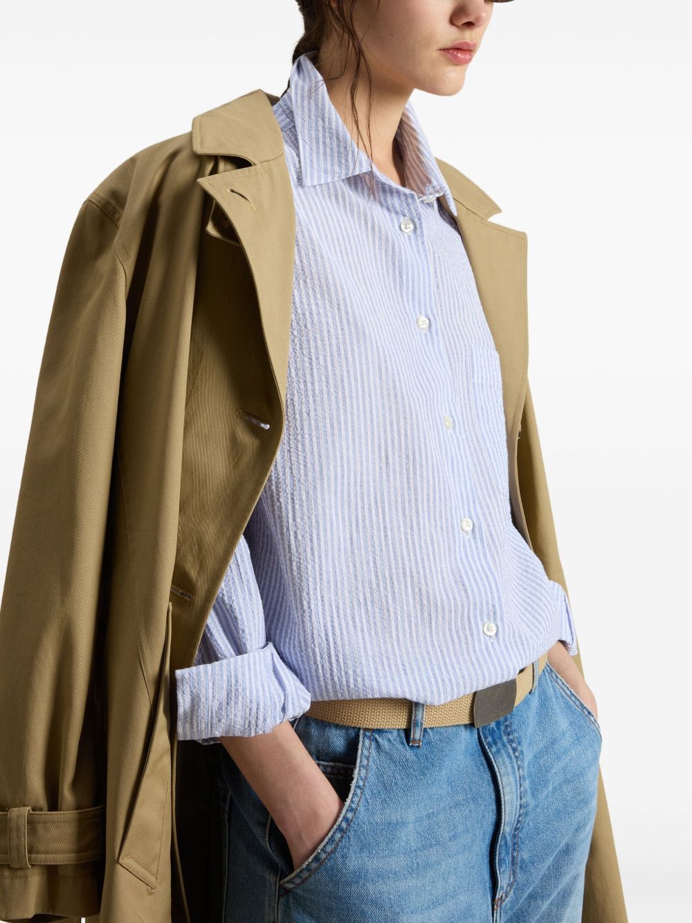 Seersucker cotton shirt