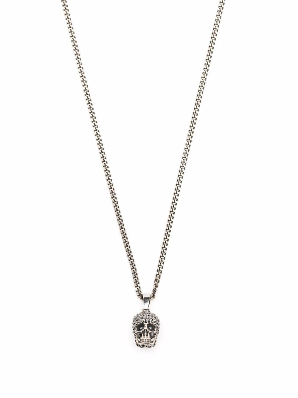 Pave' skull necklace