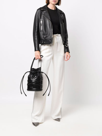 The curve soft large leather bucket bag