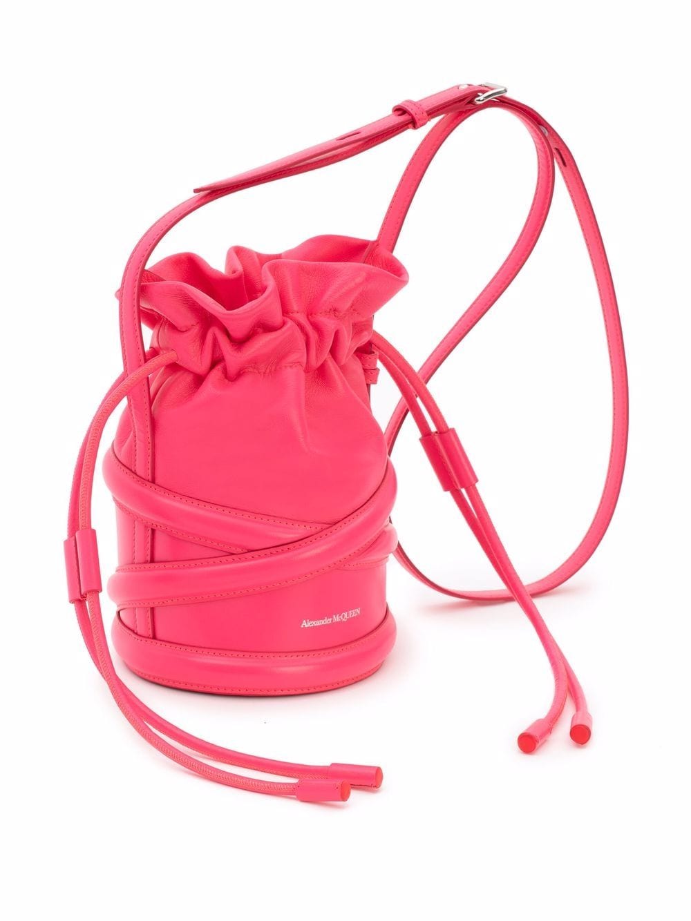 The curve soft leather bucket bag