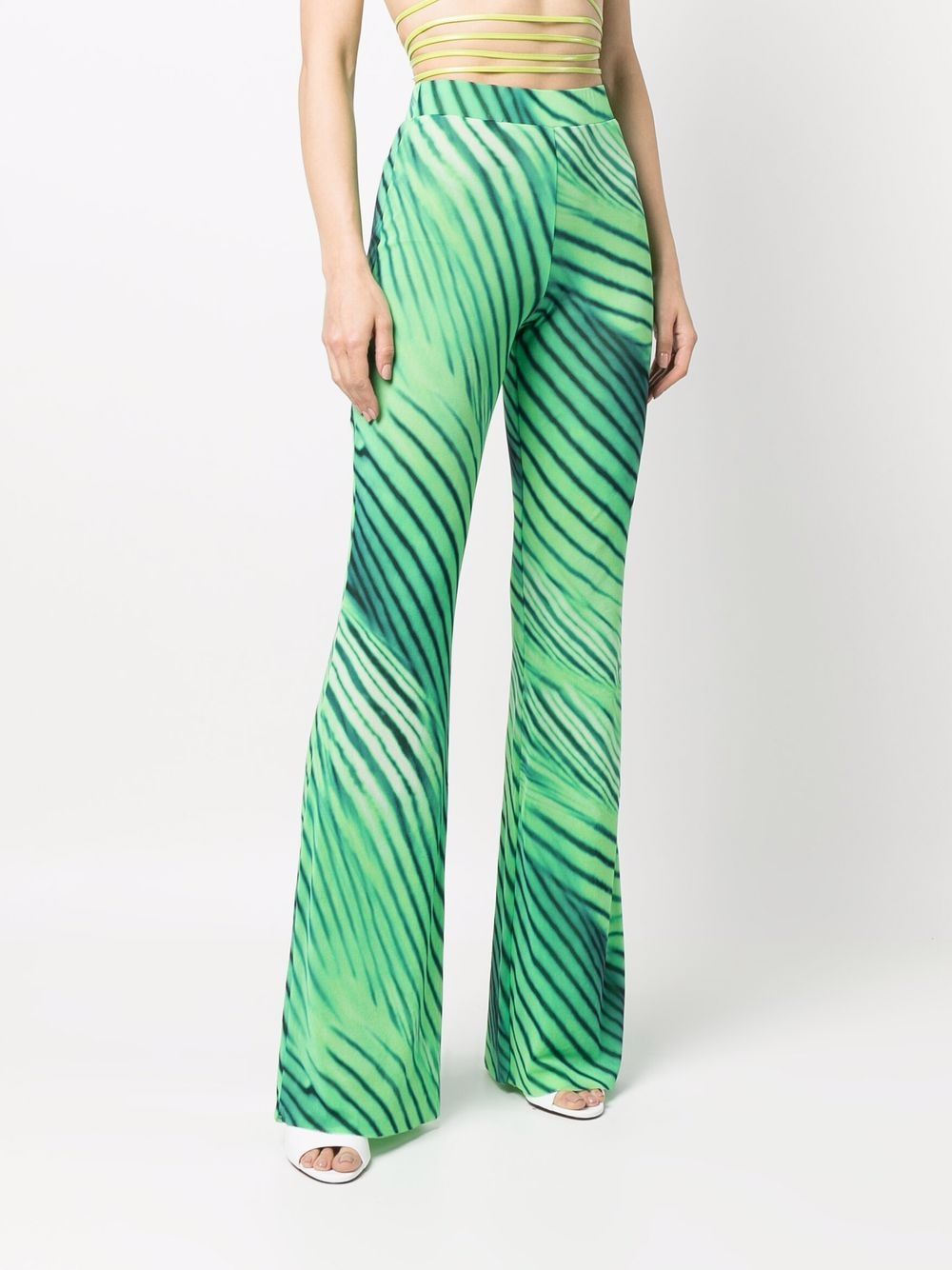 Printed flare trousers