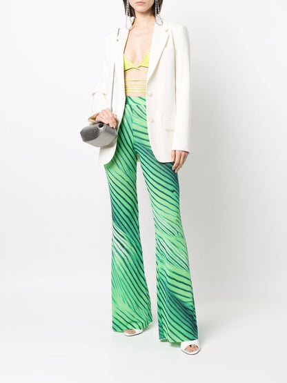 Printed flare trousers