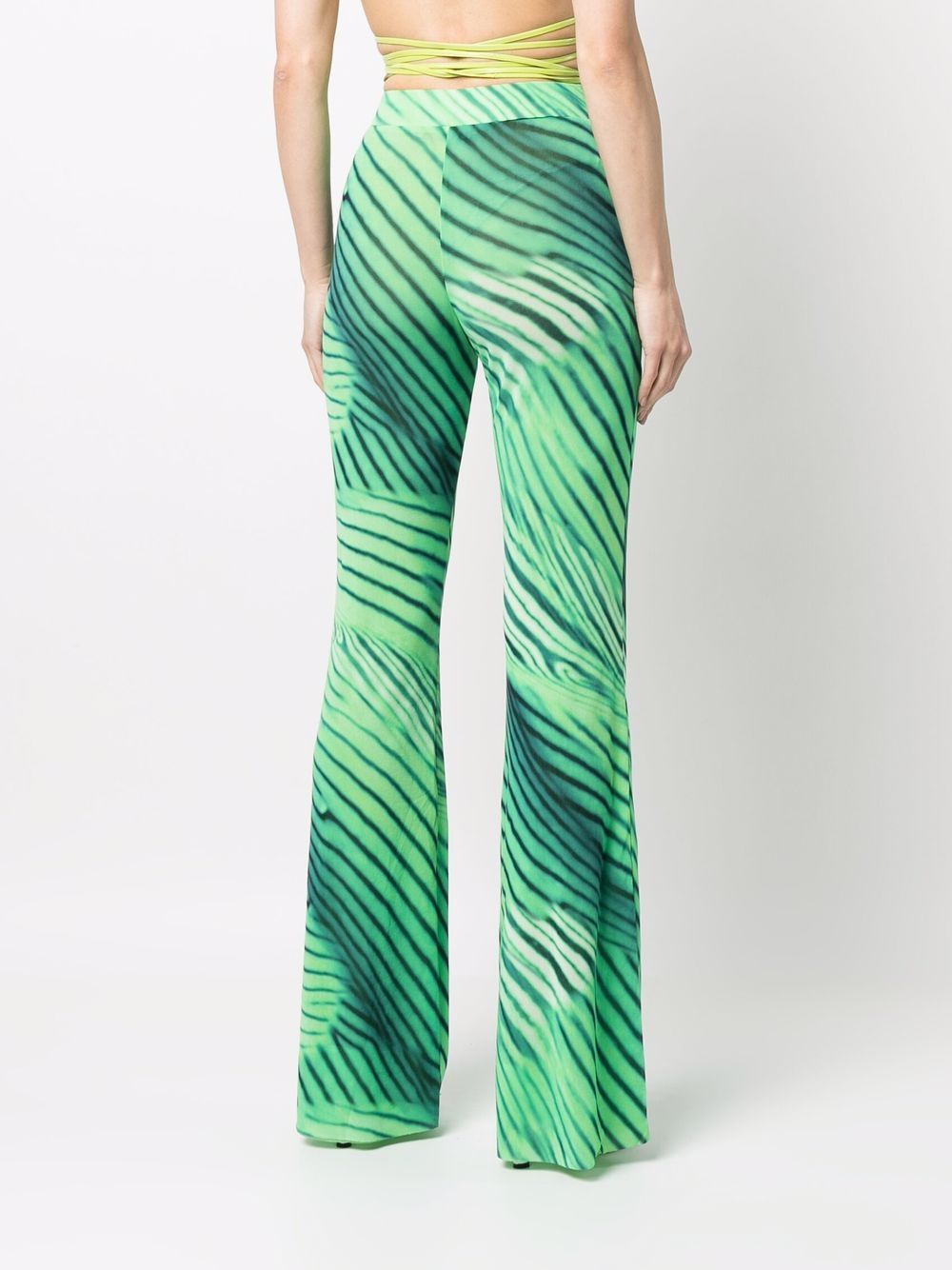 Printed flare trousers