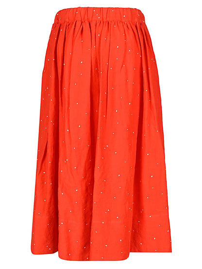 Cotton pois midi skirt