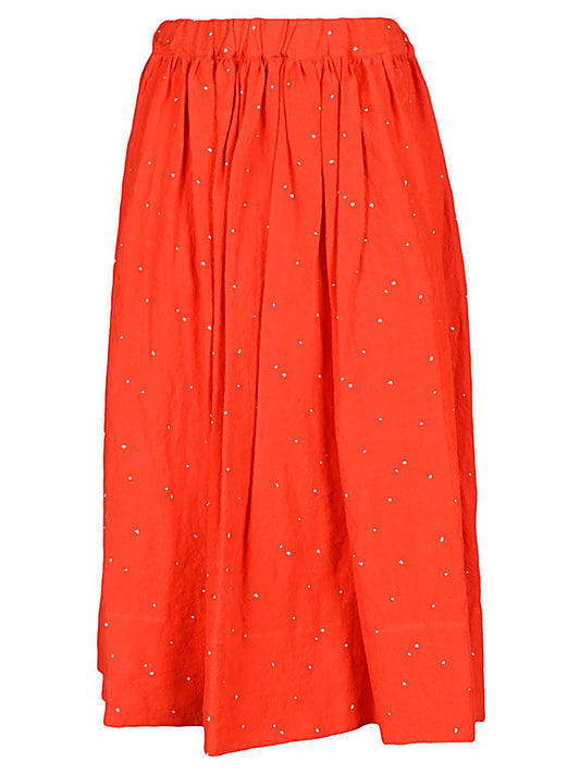 Cotton pois midi skirt