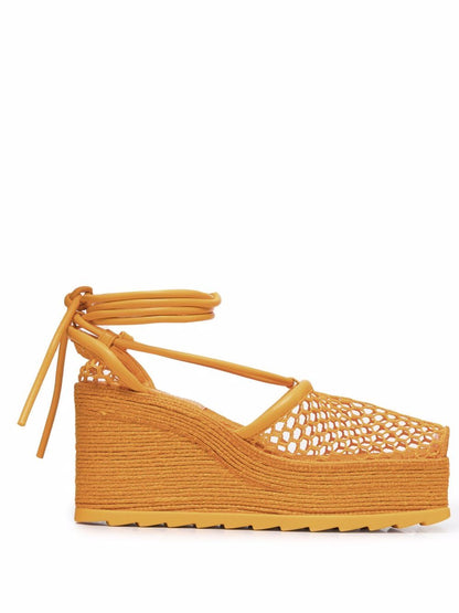 Stretch wedge sandals