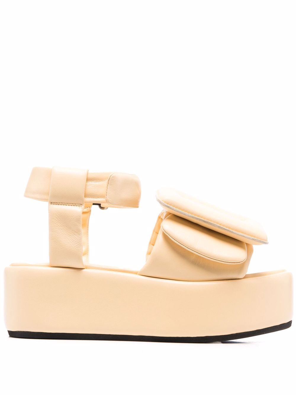 Puffy platform leather sandals