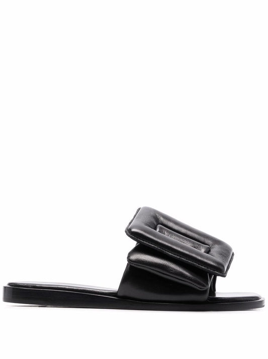 Puffy leather sandals