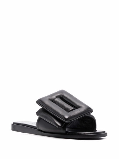 Puffy leather sandals