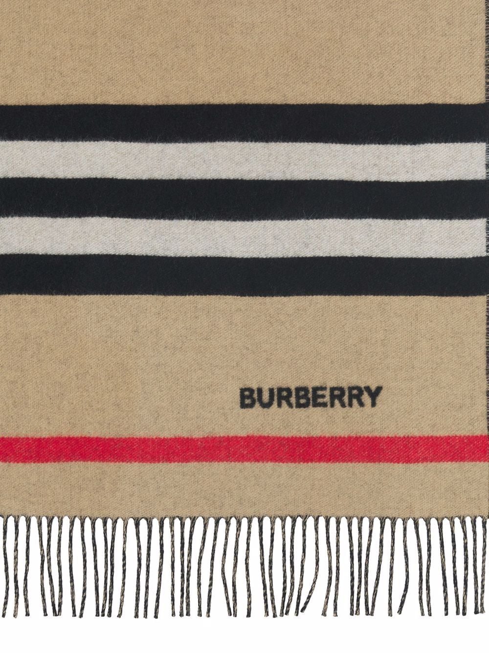 Icon stripe cashmere scarf