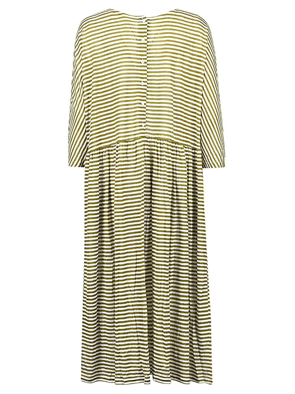 Linen blend striped dress