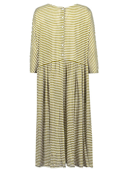 Linen blend striped dress