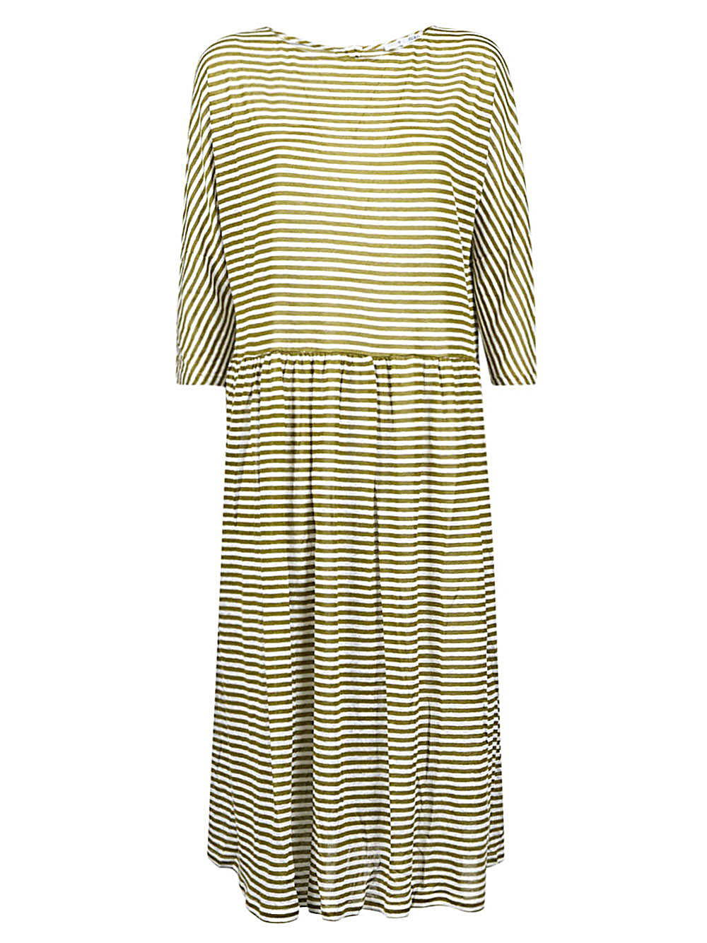 Linen blend striped dress