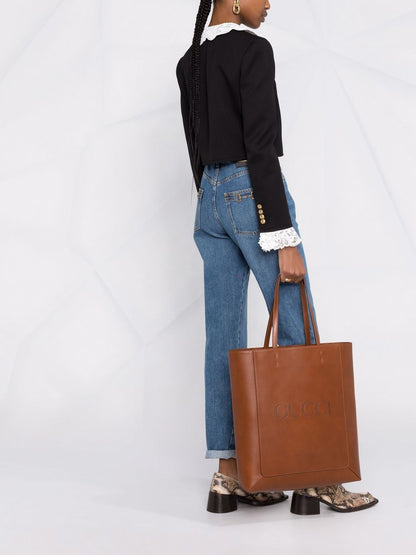 Leather tote bag