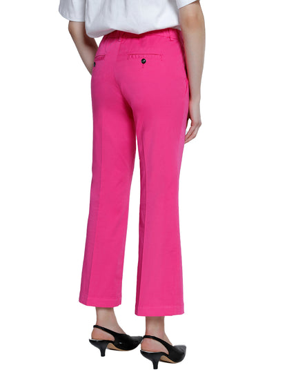 Cotton cropped flare trousers