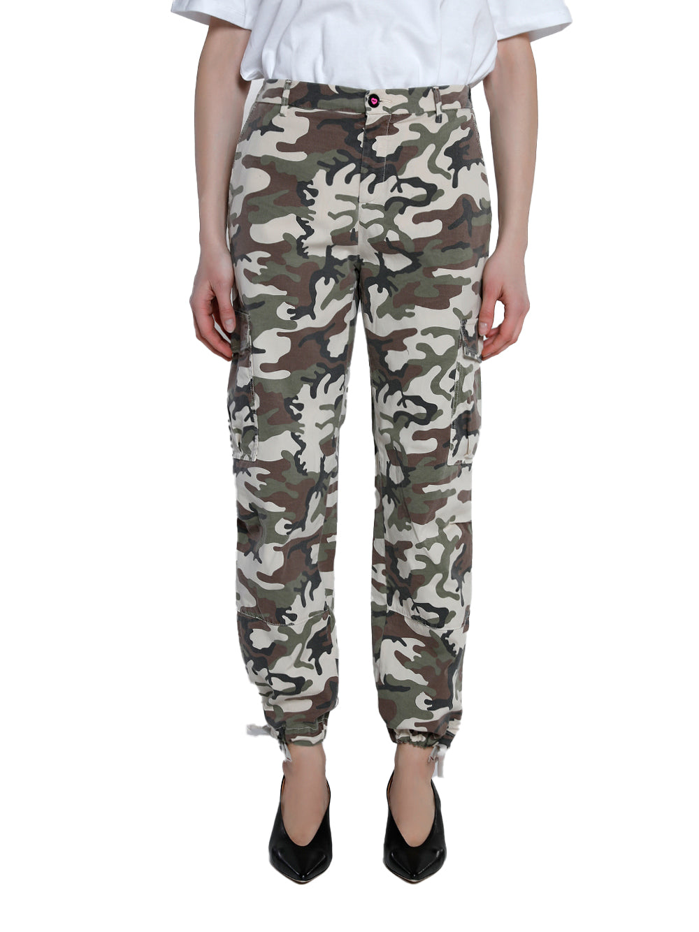 Cotton cargo camouflage trousers