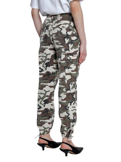 Cotton cargo camouflage trousers