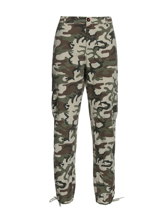 Cotton cargo camouflage trousers